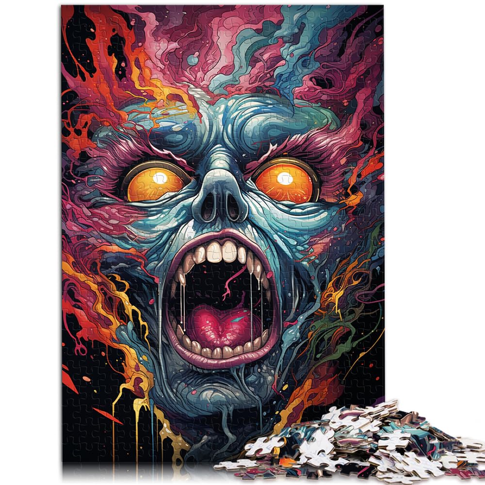 Puzzle für farbenfrohe psychedelische kosmische Monster | Puzzle 1000 Teile für Erwachsene, Holzpuzzle für Puzzlegeschenke, 1000 Stück (50 x 75 cm)