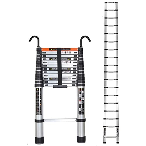 RASOANOA Teleskopleiter Teleskopleitern Mehrzweck-Ausziehleiter Teleskopleiter 20ft / 18,4ft / 17ft / 16,4ft Aluminium-Teleskopleiter, Hochleistungs-Klapp-Teleskop-Ausziehleitern mit Ambitious