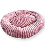 4L Textil Luna Kuscheliges Hundebett kleine Hunde Katzenkörbchen flauschig Hundekörbchen kleine Hunde Hundekorb für Welpen Hundekissen Katzen Sofa waschbar(60x55 cm, Rosa)