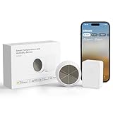 Meross WLAN Hygrometer Thermometer Innen, Smart Temperatur- und Luftfeuchtigkeitsmesser mit Solarenergieversorgung, App-Benachrichtigung, Kompatibel mit Apple HomeKit, Alexa, Google Home, mit 1 Hub