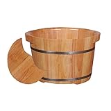 JHDDP3 Foot Bath Fussbadewanne Mit Massage Massage Fußbadekübel, Fußwanne Sauna Eimer aus Holz, Fußbadewanne Aufgusseimer Saunakübel, Saunakübel aus Massives Holz