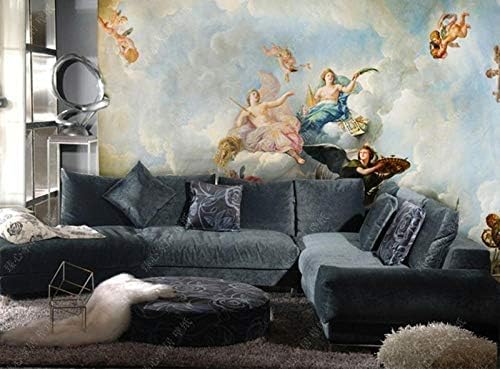 XLMING Engel Ölgemälde Klassisch Dekoration Küche Esszimmer Arbeitszimmer Wohnzimmer TV Hintergrund Wand 3D Tapete-430cm×300cm