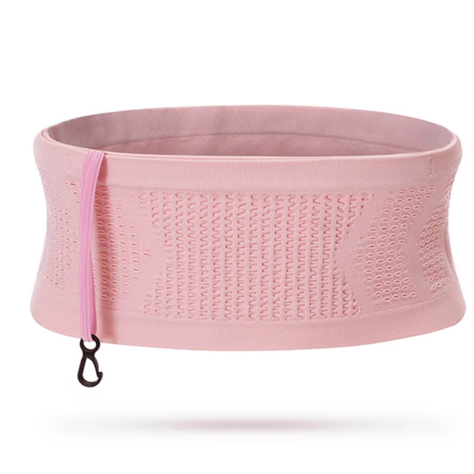 Stricken Atmungsaktive Verdeckte Taille Tasche Dünne Taille Pack Hängen Haken Leichte Paket Reiten Fitness, Pink S