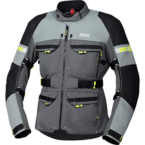 IXS Motorradjacke mit Protektoren Motorrad Jacke Adventure GTX Tour Textiljacke grau/Silber/schwarz 3XL, Herren, Tourer, Ganzjährig, Polyester