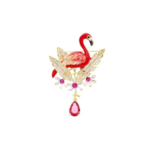 AIHEDOUJ Mantel-Accessoires Mantel-Accessoires Tierbrosche Flamingo-Brosche