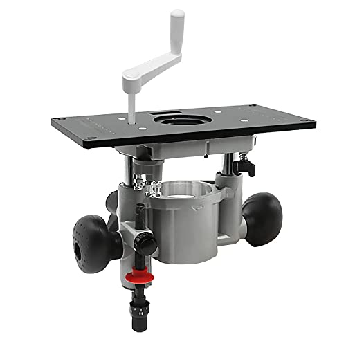 Oberfräsen-Hebesystem, 65 mm Universal-Trimmmaschine, Oberfräsen-Hebetisch, Oberfräsenbasis, Holzbearbeitung, 6-Gang-800-W-Elektrotrimmer (RouterLift und Platte)