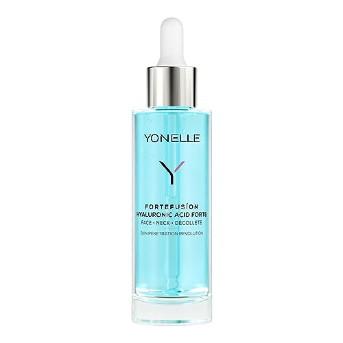 YONELLE Hyaluron Serum für Gesicht - FORTEFUSION - Hyaluronic Acid Gesichtsserum für Tag und Nacht – Hyaluronsäure – Befeuchtet und verbessert den Hautton – 48 ml