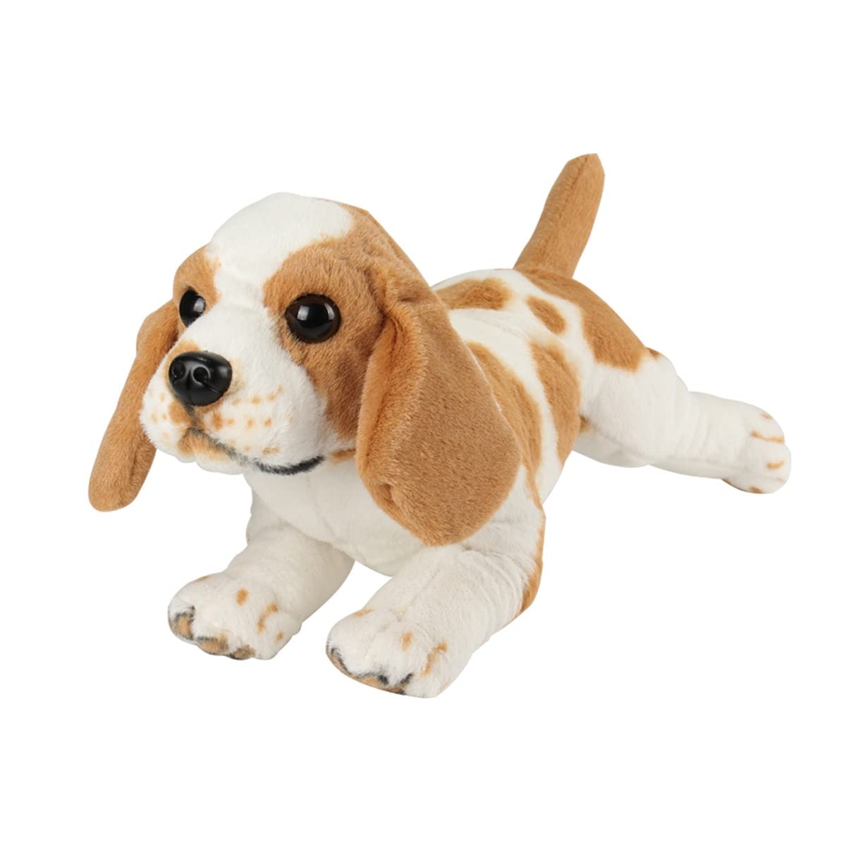 DANAIM Süßes Beagle-Plüschtier, 19-Zoll-Rottweiler-Hund, Stofftier, Welpenpuppe, Weich, Beruhigt Das Schlafkissen, Umarmungsspielzeug, Geschenke for Kinder(White)