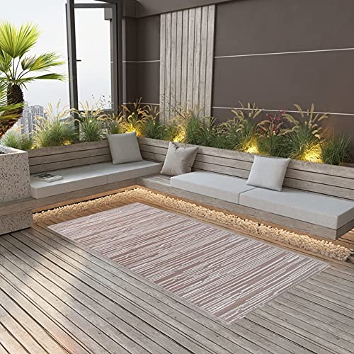 Juroupi Outdoor-Teppich Balkonteppich Carpet Outdoor Teppich Balkon Taupe 140x200 cm PP