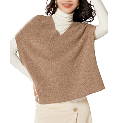 YIHANSS Lazy Wind Schultern Pullover Wolle Weste Frauen lose V-Ausschnitt Retro Oberbekleidung gestrickt Unterhemd