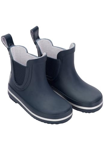 Mikk-line Kurze Gummistiefel Kinder 29 | Blue Nights Barfuß Gummistiefel Kinder | Wasserdicht Regenstiefel Kinder | Gummistiefel Kurz Kinder | Regenstiefel Kinder