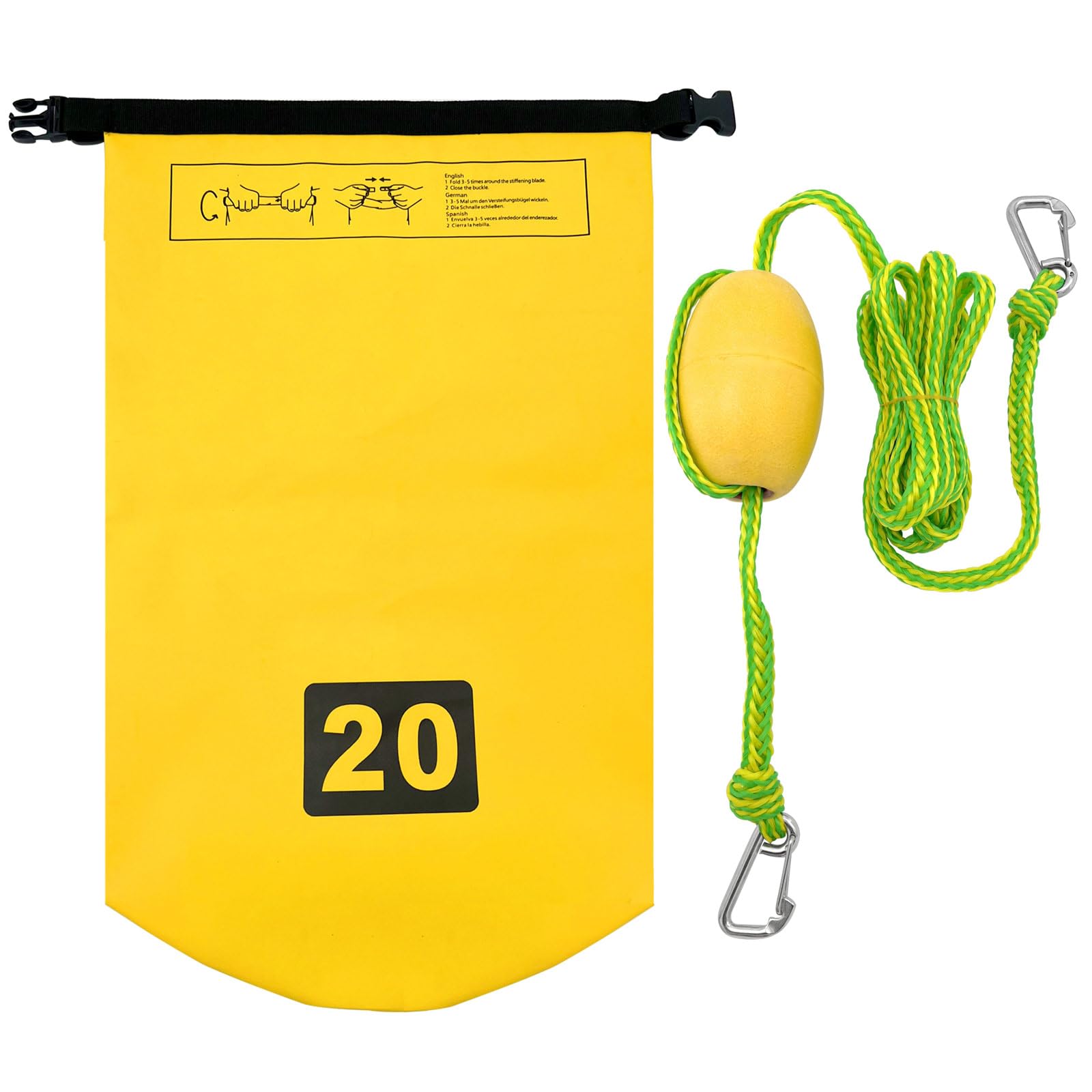 Zkydhbd 2-in-1-Sandanker Trockensack Sandanker 20 L Sandsack Bootsanker Wasserdichter Trockensack Leinenhaken Bojen