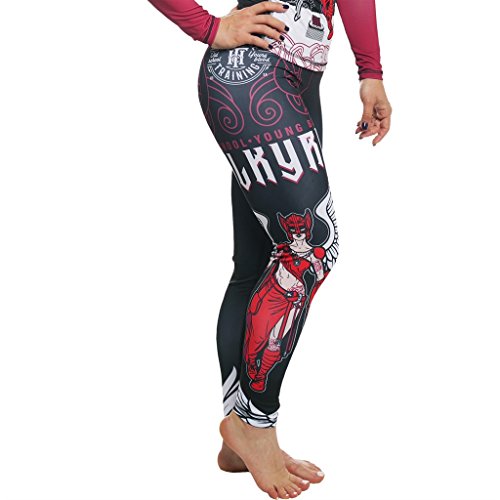 Hardcore Training Valkyrie Kompressionshose Damen Leggings Fitness Pilates Yoga Fitnessstudio Kampfsport XS Size Rot