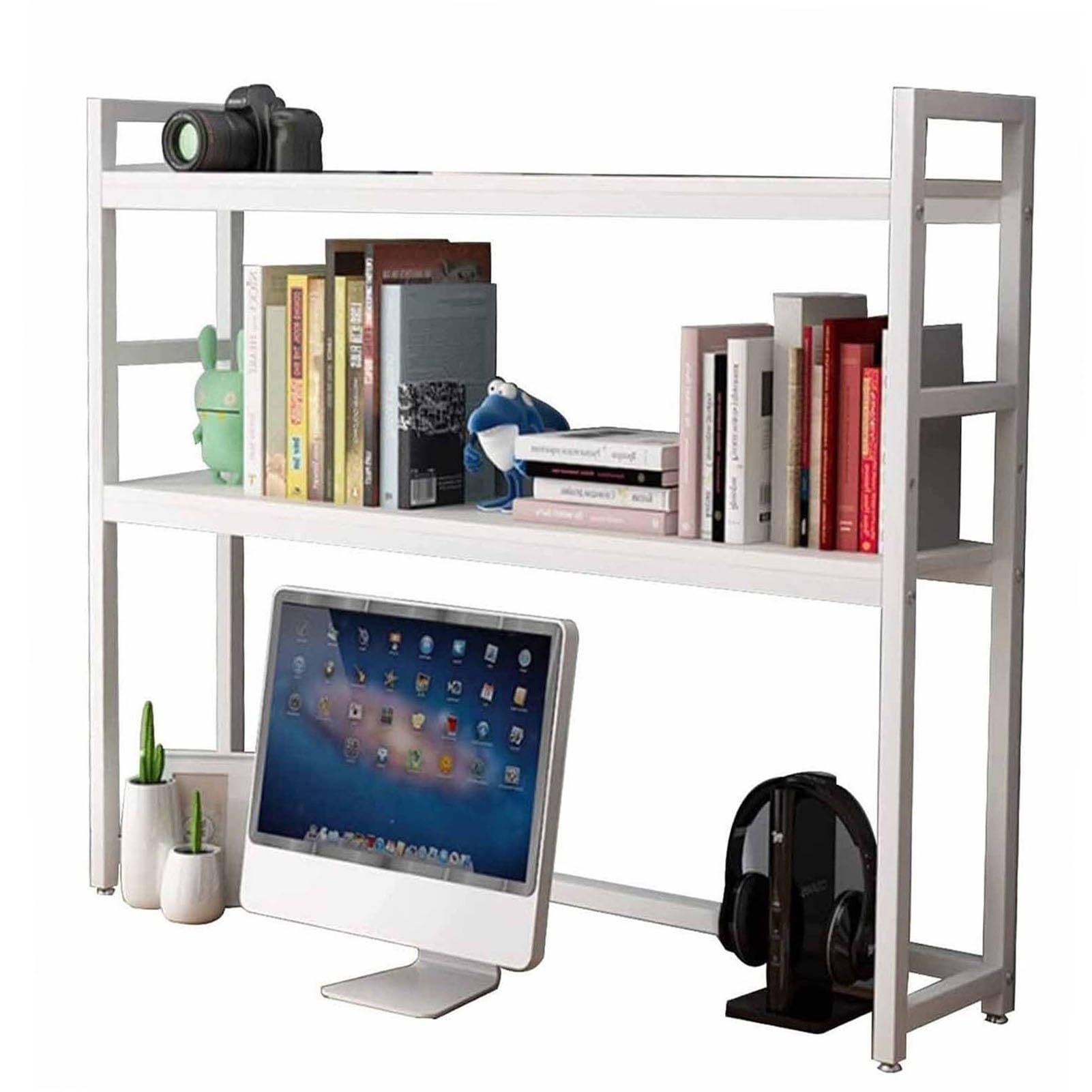 Schreibtisch-Bücherregal für Computertische, verstellbares Schreibtisch-Bücherregal, Metall-Organizer-Rack für Schreibtisch-Arbeitsplatten, offenes Schreibtisch-Aufbewahrungsregal, für Schreibtischr