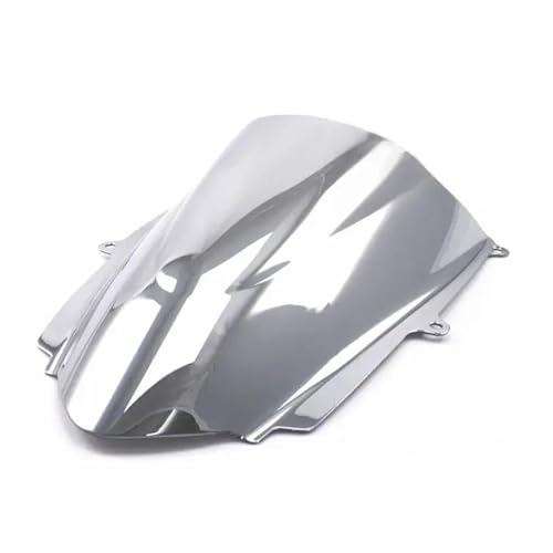 HSAJFEB Motorrad Motorrad-Doppelblasen-Windschutzscheibe Für Triumph Für Daytona 675 2013 2014 2015 2016 Windschild(Silber)