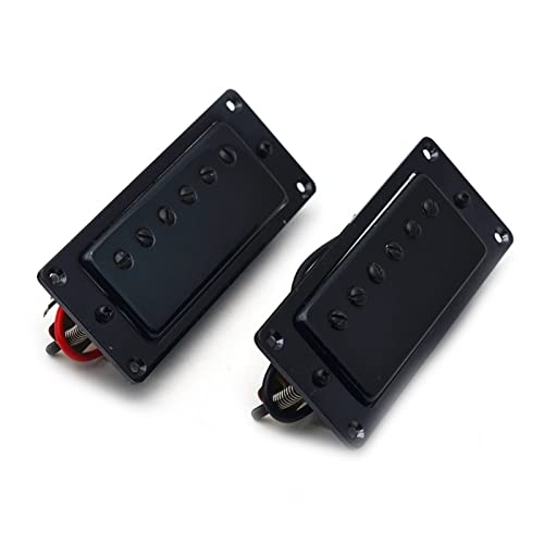 ZENGXUE Mini 6 Loch Electric Guitar Humbucker Pickup Hals & Bridge Pickup Pickup Für Lp. Gitarre Blackgold/Chrome Humbucker Tonabnehmer Set (Color : BK Neck and Bridge)