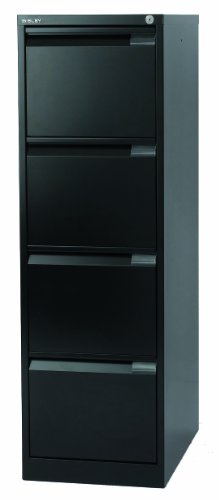 BISLEY 3643633 Hängeregistraturschrank, 1-bahnig - 4 Schübe, DIN A4 - schwarz