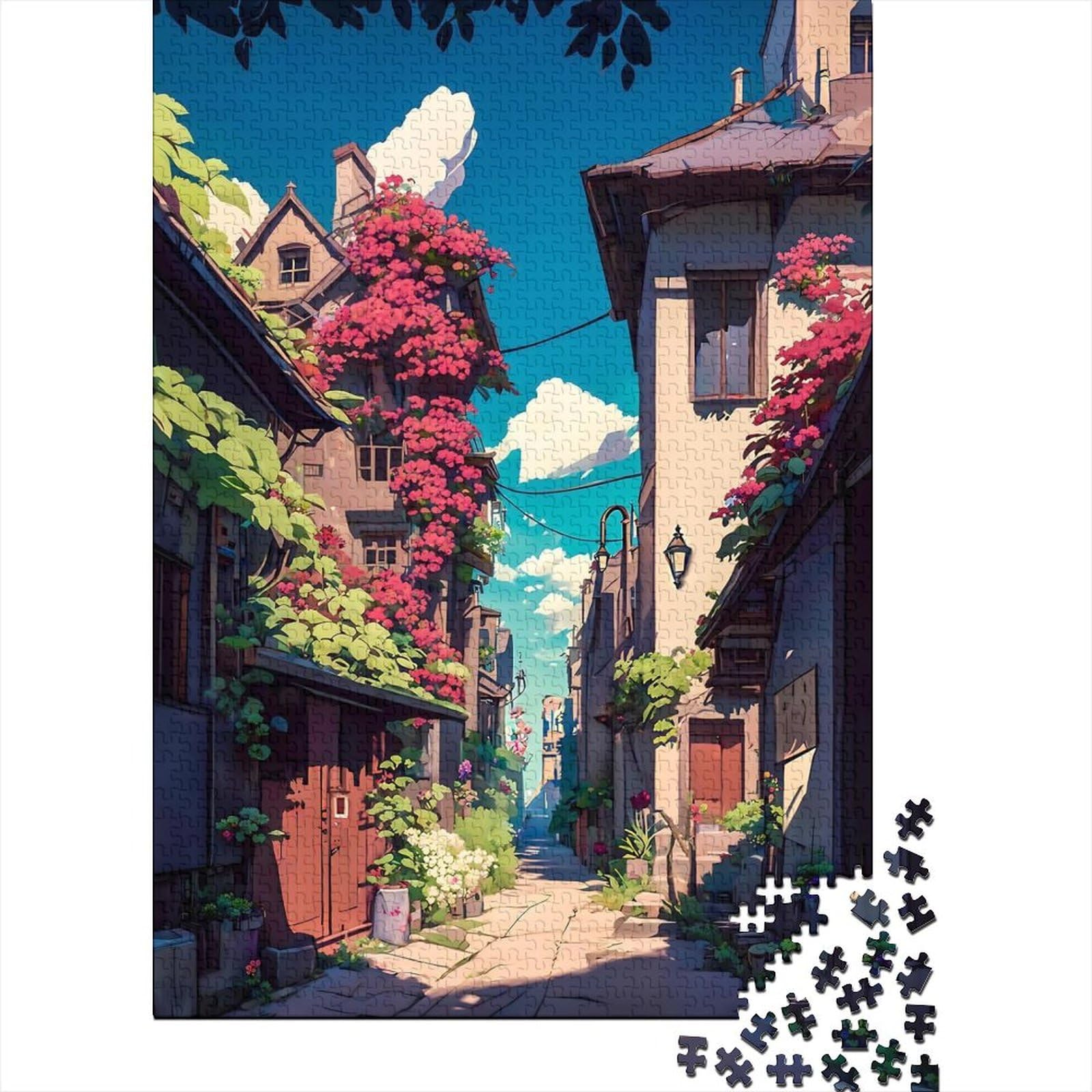 1000 Teile für Erwachsene, schwierige Puzzles, Holzpuzzles im japanischen Stil für Erwachsene und Teenager, Weihnachtspuzzlegeschenke für Frauen (Größe 75x50cm)