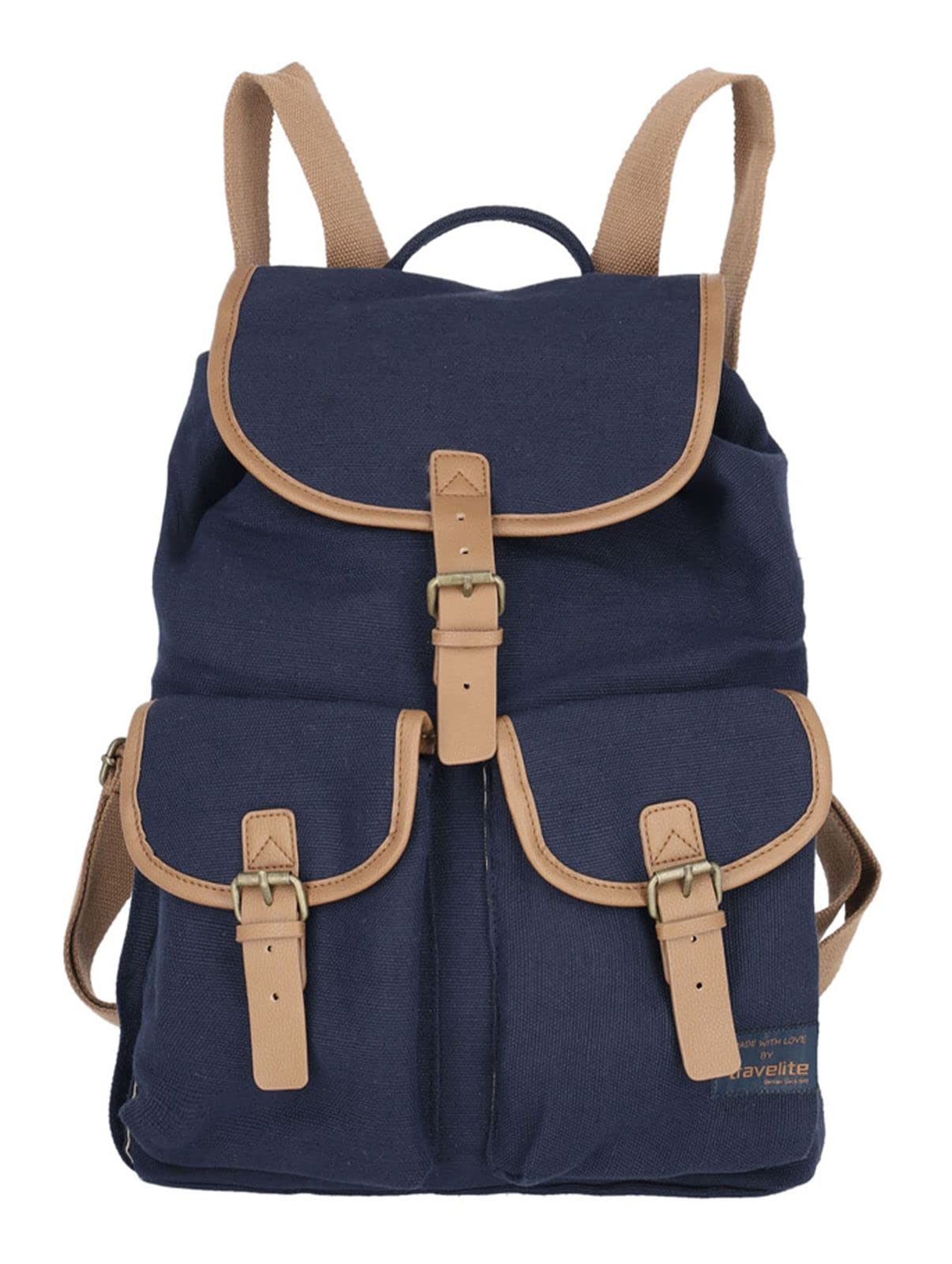 Travelite Unisex Hempline Clap Backpack, Navy Rucksack, Marineblau