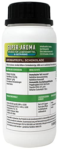 Schokolade Konzentrat 280 ml | Super Aroma für die Lebensmittelindustrie und Enthusiasten | Lebensmittelaroma | Backaroma | Aromatropfen | Geschmackstropfen | zum Kochen, Backen & Mixen