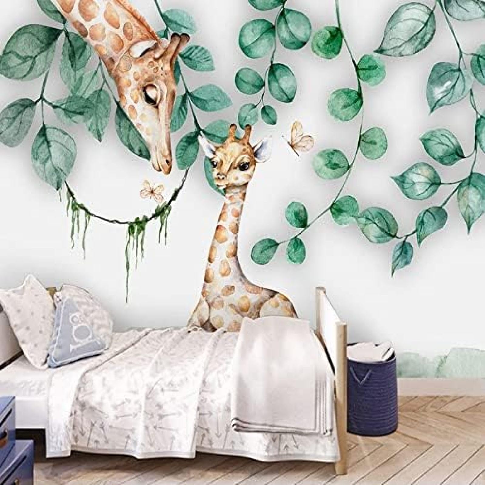 XLMING Einfaches Blatt Niedliches Tier Giraffe Kinder 3D Tapete Wohnzimmer Sofa Schlafzimmer Esszimmer Home Dekoration Wand-430cm×300cm