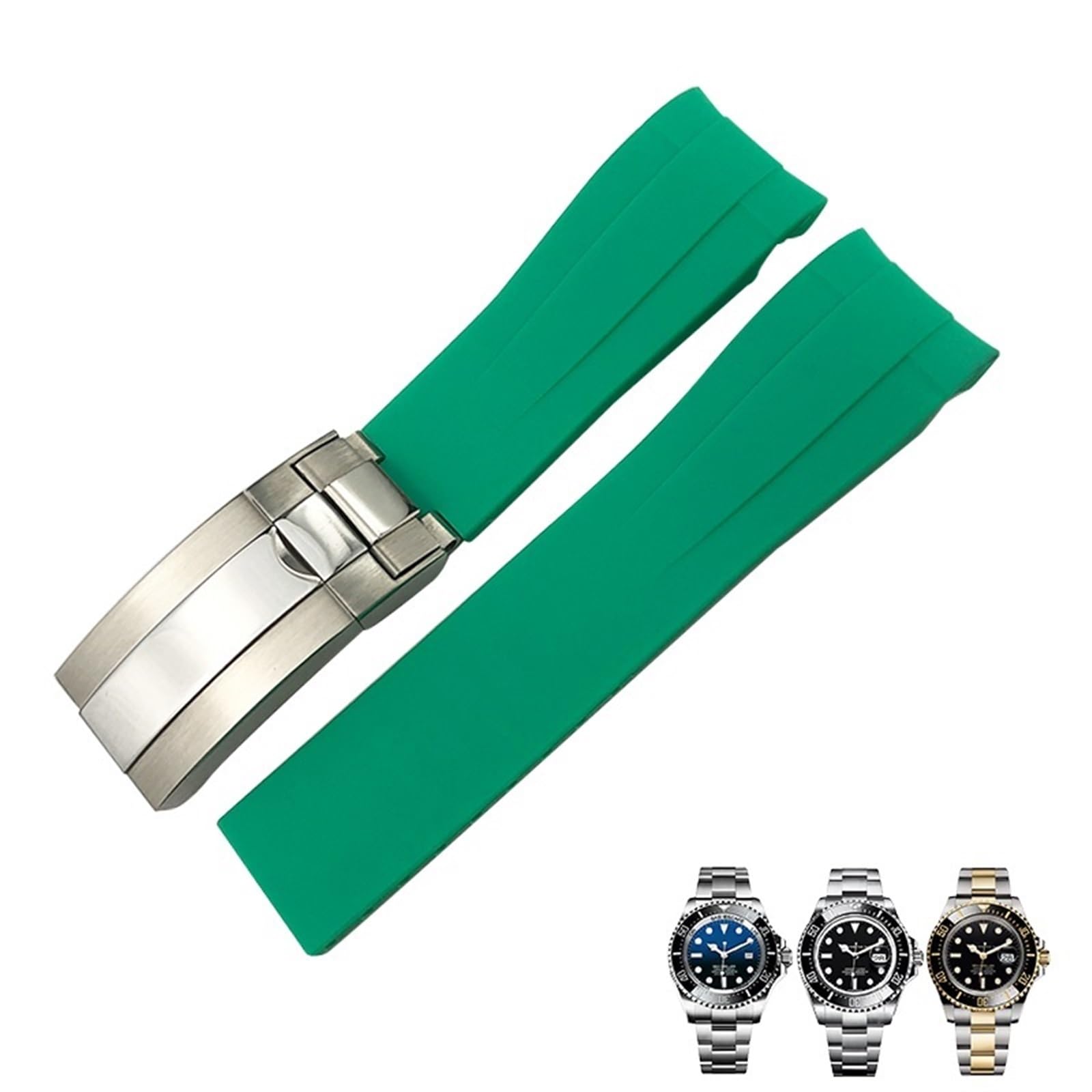 IOTUP Ersatz-Uhrenarmband aus Silikonkautschuk, 21 mm, für Rolex Deepsea Sea-Dweller 126660, Blau/Schwarz, Tauchsportarmband, kostenloses Werkzeug, 21 mm, Achat