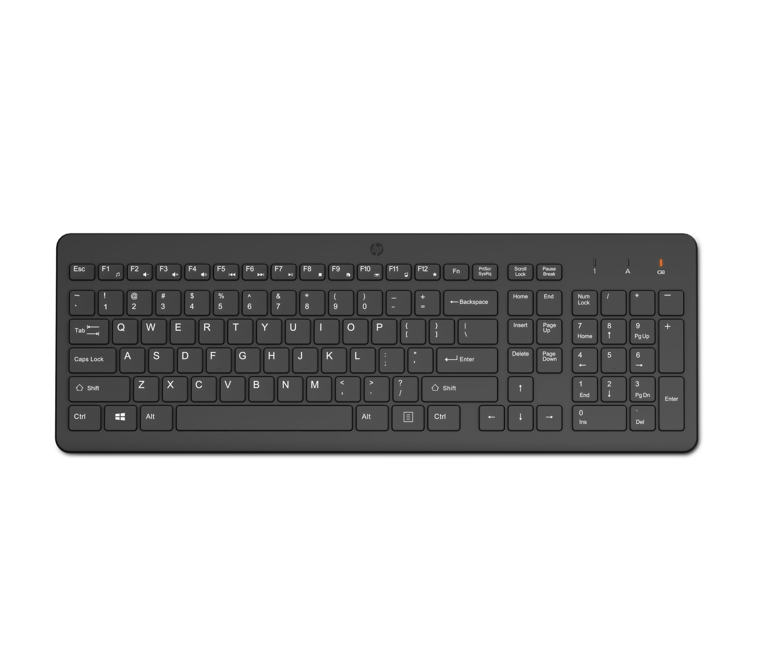 HP 220 Wireless-Tastatur | 2,4 GHz Wireless | USB Dongle | bis zu 16 Monate Akkulaufzeit (AAA-Batterie) | 425,5 g | QWERTZ | Schwarz