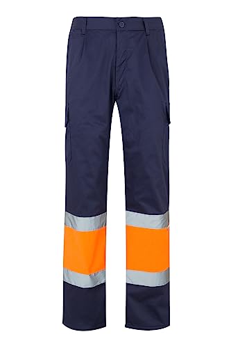 Velilla 157 - Signalhose (Größe S) Farbe marineblau und orange fluoreszierend