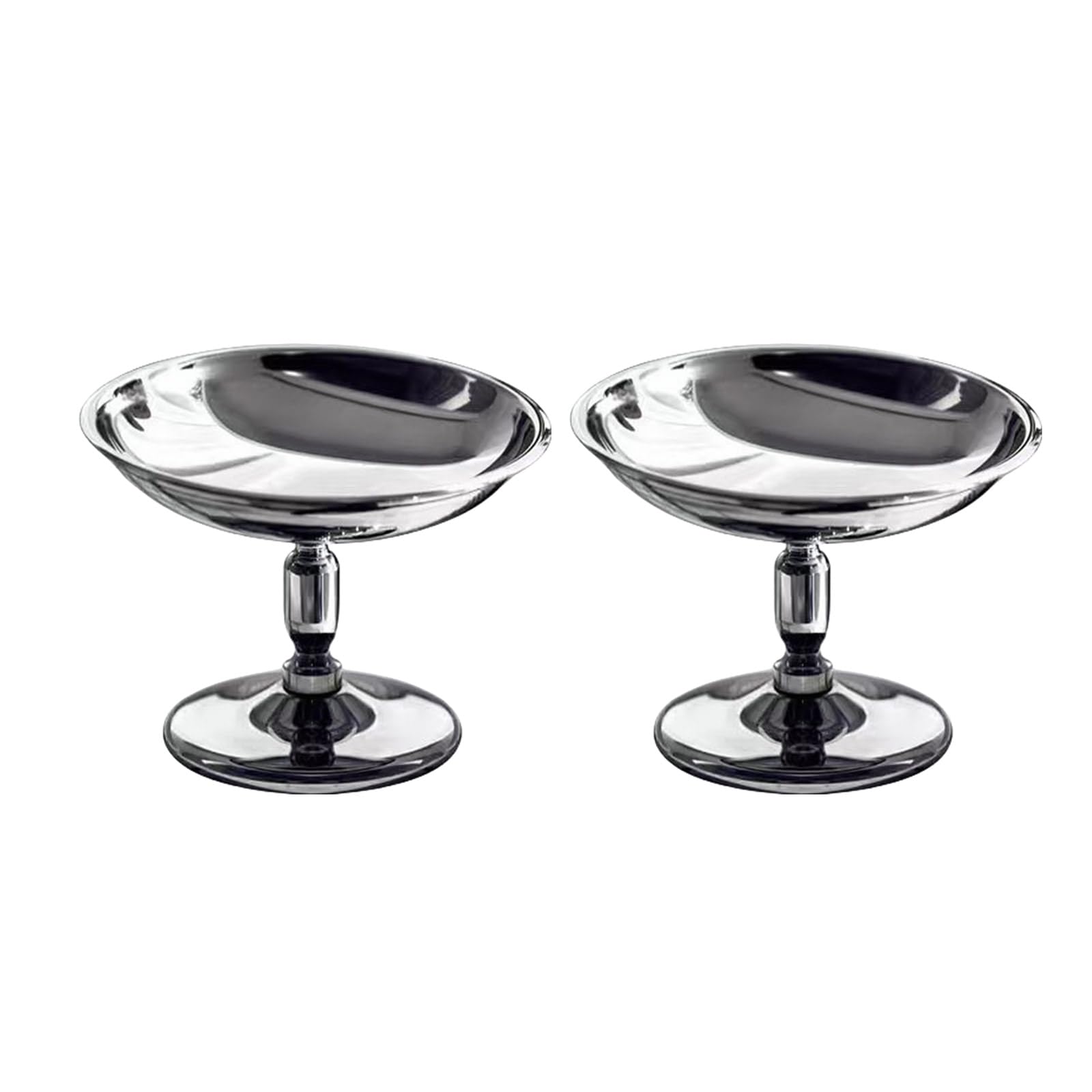 Set Mit 2 Eleganten Tassen Aus 304 Edelstahl Servierbecher Eisbecher Dessert Obstteller Küchengeschirr Für Kuchen