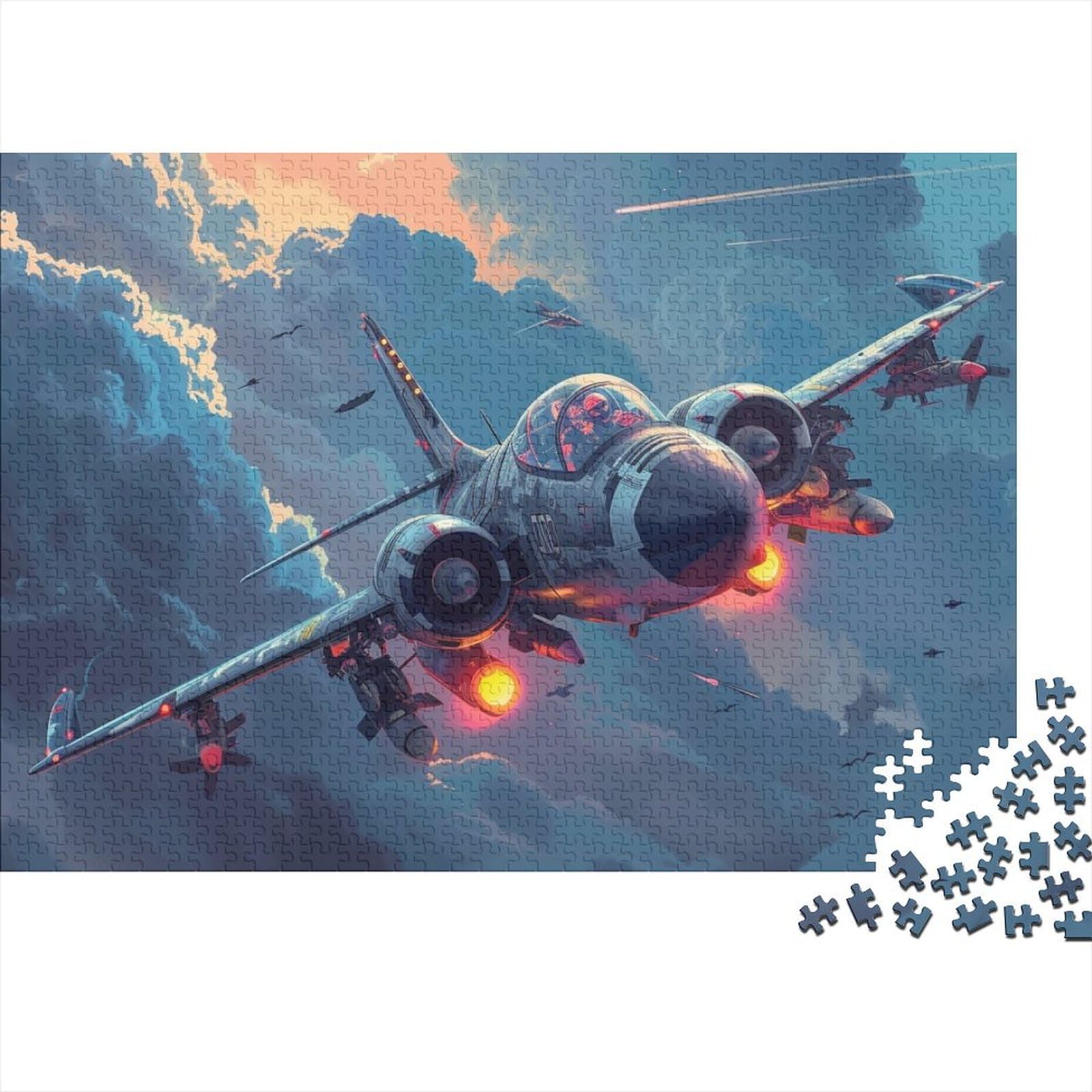 Farbiges Flugzeug-Holzpuzzle für Erwachsene und Teenager, 500 Teile für Erwachsene, schwierige Puzzles, interessante Puzzles zur Stressreduzierung (Größe 52x38cm)