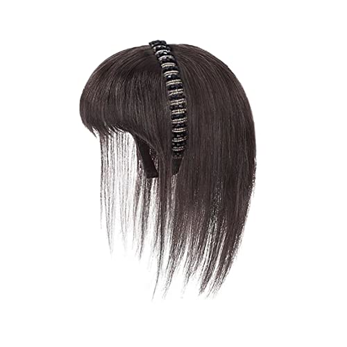 Perücken für Frauen Simulation Haar Pony Perücke Stück Stirn Haarband Pony Eine Perücke Kopffüller Haarabdeckung Weißes Haar Mädchen Perücken für die Tägliche Party Cosplay Tragen(Black straight hair-