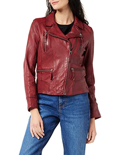 Oakwood Damen Lederjacke Jacke 60861, Rot - Rot, Herstellergröße: L