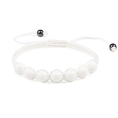 YIHANSS Kristallraue Trendige geflochtene Nylonseilperlenarmbänder Frauen Männer Naturstein Karneol Imitation Bernstein Strang Armband Armreif Geschenk Reiki-Armbänder (Farbe: Beige, Größe: Beige)