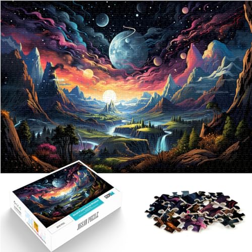 Puzzle zum Verschenken, Fantasie-Berglandschaft, Puzzle 1000 Teile für Erwachsene, Holzpuzzle, Familiendekoration, 1000 Teile (50 x 75 cm)