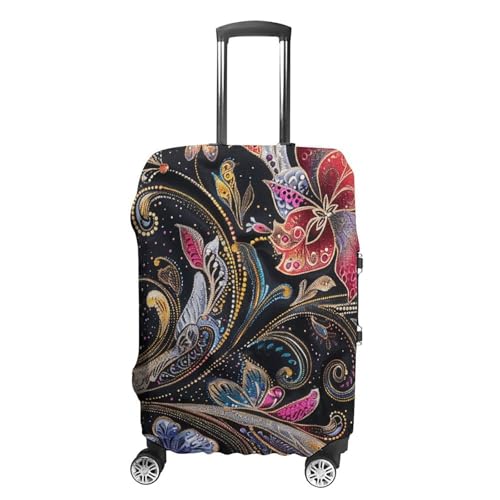 CSGJMYGS Reisegepäckabdeckung, elastisch, waschbar, modisch, kratzfest, bunt, glänzend, glänzend, passend für 45,7 - 81,3 cm Gepäck, Style-4, L