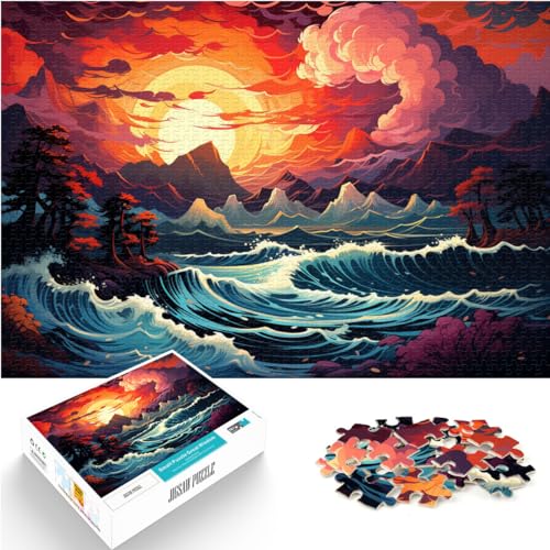 Puzzle-Geschenk Schöner bunter Strand 1000 Teile Puzzle Erwachsene Puzzle Geschenke Holzpuzzle Weihnachtswunschliste mit Weihnachtsmann 1000 Teile (50x75cm)