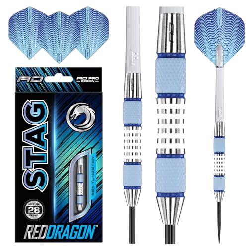 RED DRAGON Stag 28g Tungsten Darts Set mit Flights und Schäfte