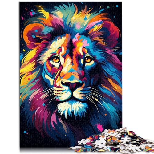 Puzzle, farbenfrohes Fantasy-Löwenkunst-Puzzle, 1000-teiliges Erwachsene, jedes Teil ist einzigartig – anspruchsvolles, unterhaltsames Familienspiel, 1000 Teile (50 x 75 cm)