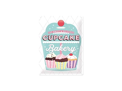 Nostalgic-Art 23238 Home & Country – Cupcake Bakery – Geschenk-Idee für Nostalgie-Fans, Retro Blechschild, aus Metall, Vintage-Dekoration, 30 x 40 cm