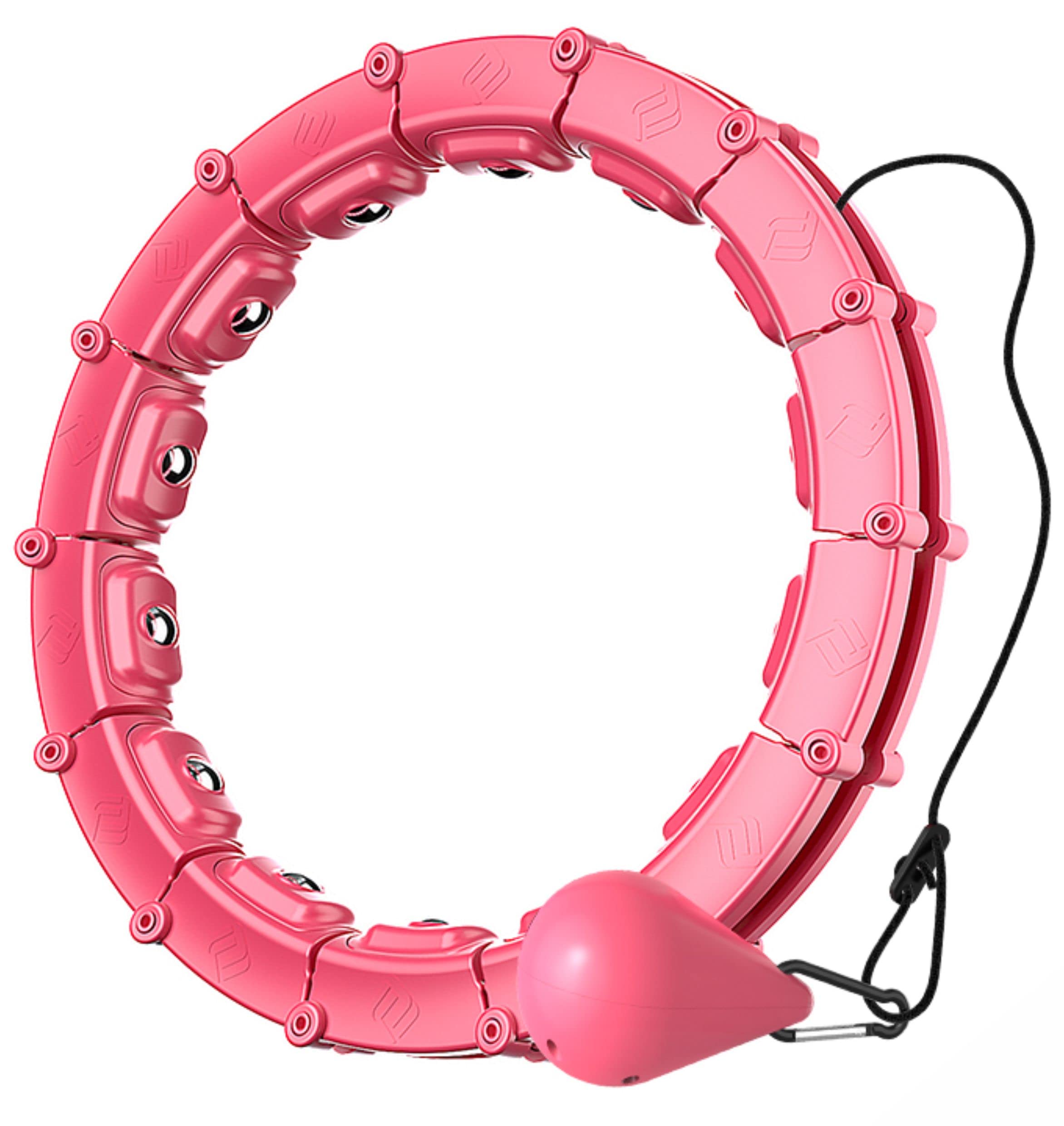 Shelly gewichteter Hula-Reifen für Erwachsene, beschwerter Smart-Hula-Reifen mit 360-Grad-Auto-Spinning-Ball, Smart Hula-Ring-Reifen, 24 abnehmbare Knoten, Bauch, Fitness, Gewichtsverlust (Rosa-24)