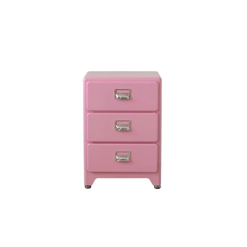 Zhaoj24-05 Nachtschrank Massivholz Nachttisch Schlafzimmermöbel minimalistische Lagerung kleine Nachttisch Vintage Wohnzimmer Lagerung Sideboard Stauraum für Schlafzimmer(Pink)