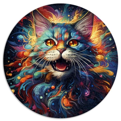 Puzzles zum Verschenken „Space Cat“ 1000 extragroße Teile Puzzle 67,5 x 67,5 cm Lustiges Familienpuzzle für die ganze Familie Puzzlespiel Geburtstagsgeschenke