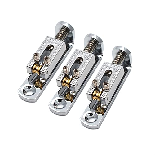 3 String Solo Single Guitar Bridge mit Schraube für 3 Saiten Gitarre Cigar Chrome-Gold-Schwarz Gitarrebrücke(A Chrome)