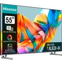 Hisense 55U6KQ 139 cm (55 Zoll) Fernseher 4K Mini LED ULED HDR Smart TV, 60Hz, HDMI 2.0, Game Mode Plus, Dolby Vision & Atmos, Bluetooth, Alexa Built-in, anthrazit [2023]