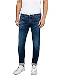 Replay Herren Jeans Anbass Slim-Fit Hyperflex Cloud mit Stretch, Dark Blue 007 (Blau), 36W / 30L