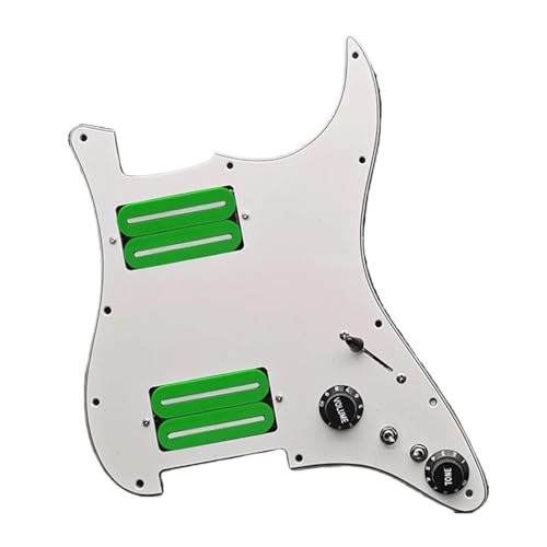 Schlagbrett Tonabnehmer für E Gitarre Schlagbrett-Tonabnehmer für E-Gitarre, hoher Output, 15 K, mit zwei vorverdrahteten Schlagbrett-Tonabnehmern(Green White)