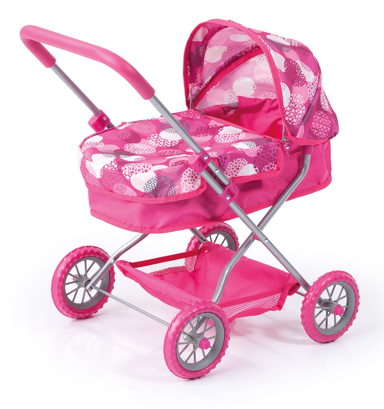 Puppenwagen Smarty, Puppenzubehör, geeignet für Puppen bis 46cm, integrierter Einkaufskorb