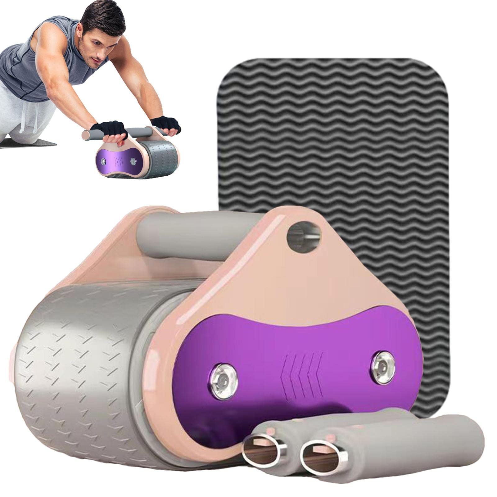 Bauchmuskel-Roller, Fitness-Roller, automatischer Heimtrainingsroller, Bauchmuskeltrainer, automatischer Rückprall-Roller mit Kniepolster, Heim-Fitnessstudio, Rumpfkrafttraining,