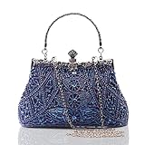 BABEYOND Handtasche Damen 1920s Strass Handtasche Abend Party Clutch Elegante Abschlussball Handtaschen Hochzeit Braut Zubehör (1-Blau)