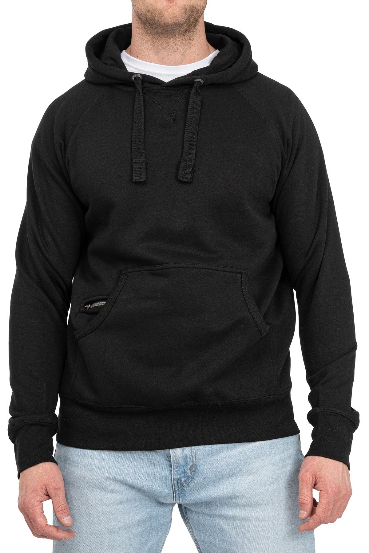 Happy Clothing Herren Pullover mit Kapuze Hoodie Pulli Kapuzenpullover, Größe:3XL, Farbe:Schwarz